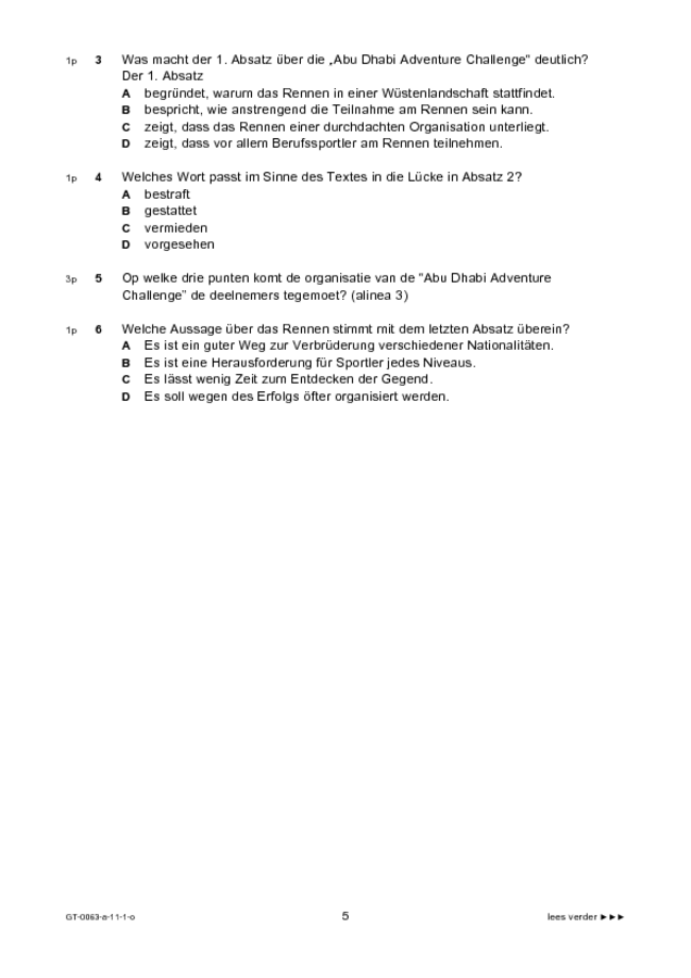 Opgaven examen VMBO GLTL Duits 2011, tijdvak 1. Pagina 5