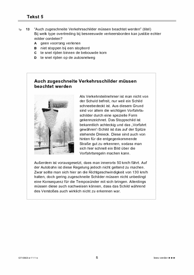 Opgaven examen VMBO GLTL Duits 2011, tijdvak 1. Pagina 8