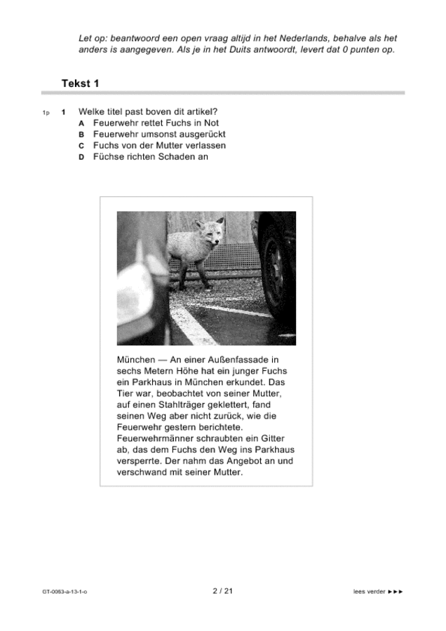 Opgaven examen VMBO GLTL Duits 2013, tijdvak 1. Pagina 2