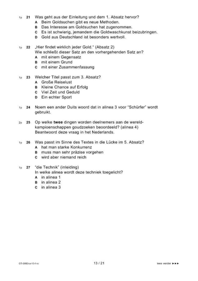 Opgaven examen VMBO GLTL Duits 2013, tijdvak 1. Pagina 13
