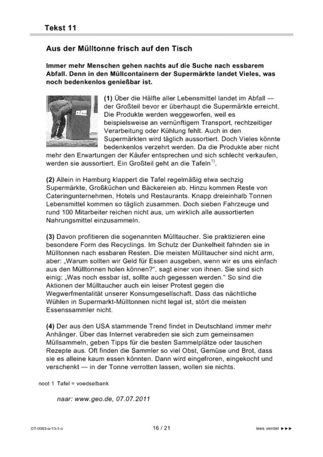 Opgaven examen VMBO GLTL Duits 2013, tijdvak 1. Pagina 16