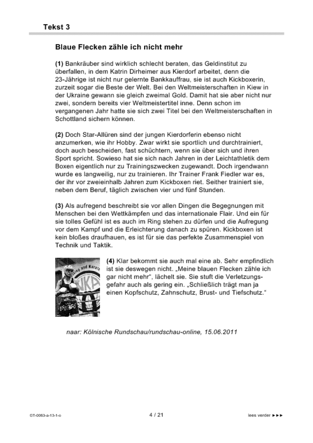 Opgaven examen VMBO GLTL Duits 2013, tijdvak 1. Pagina 4