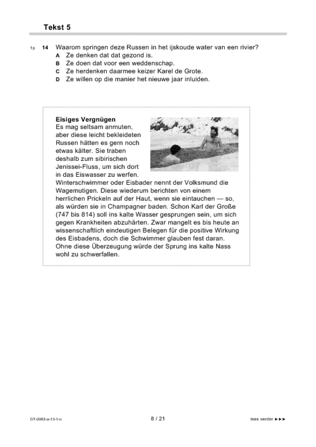 Opgaven examen VMBO GLTL Duits 2013, tijdvak 1. Pagina 8