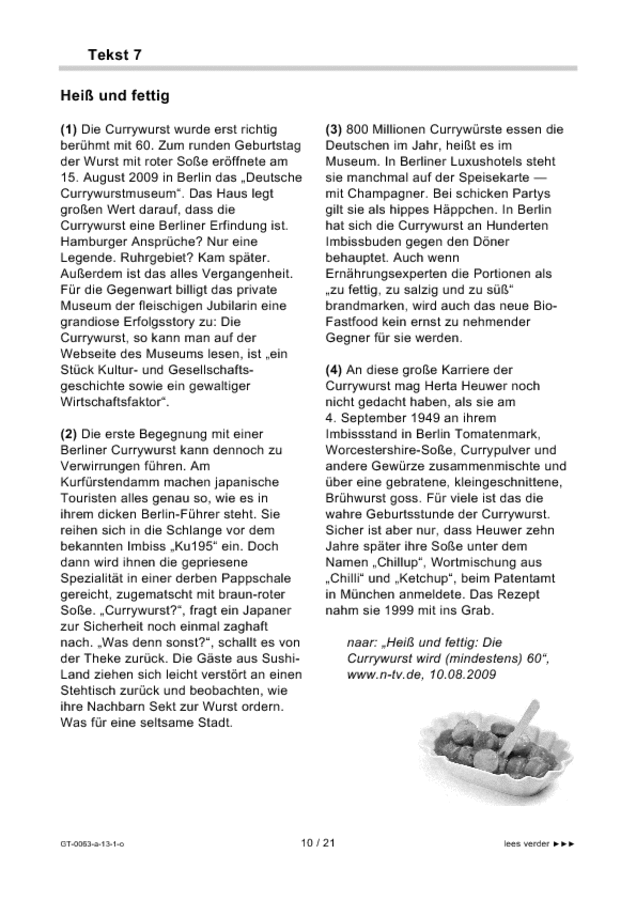 Opgaven examen VMBO GLTL Duits 2013, tijdvak 1. Pagina 10
