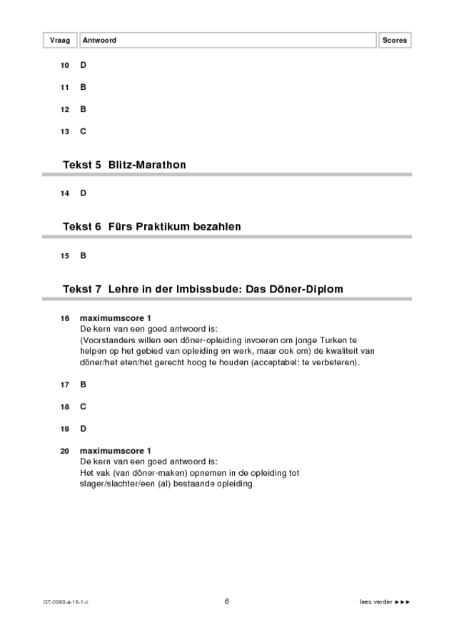 Correctievoorschrift examen VMBO GLTL Duits 2016, tijdvak 1. Pagina 6