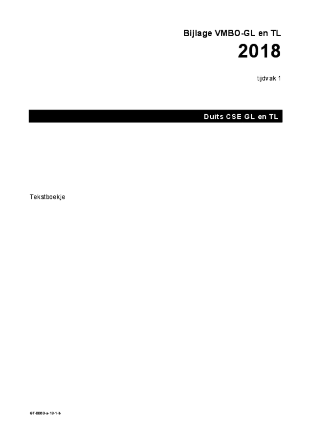 Bijlage examen VMBO GLTL Duits 2018, tijdvak 1. Pagina 1