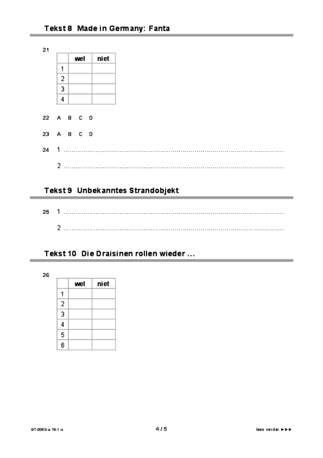 Uitwerkbijlage examen VMBO GLTL Duits 2018, tijdvak 1. Pagina 4