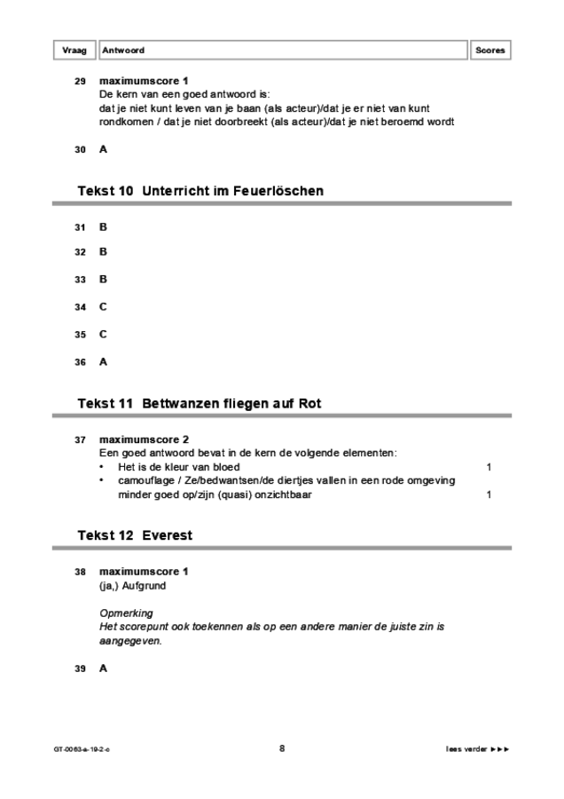 Correctievoorschrift examen VMBO GLTL Duits 2019, tijdvak 2. Pagina 8