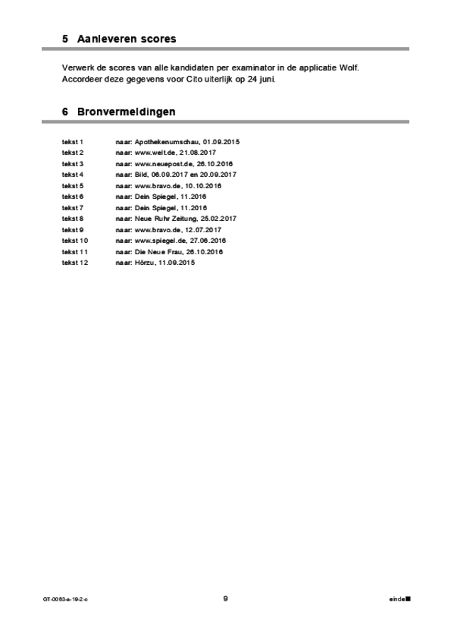 Correctievoorschrift examen VMBO GLTL Duits 2019, tijdvak 2. Pagina 9
