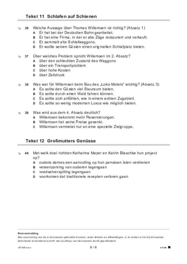 Opgaven examen VMBO GLTL Duits 2021, tijdvak 1. Pagina 8