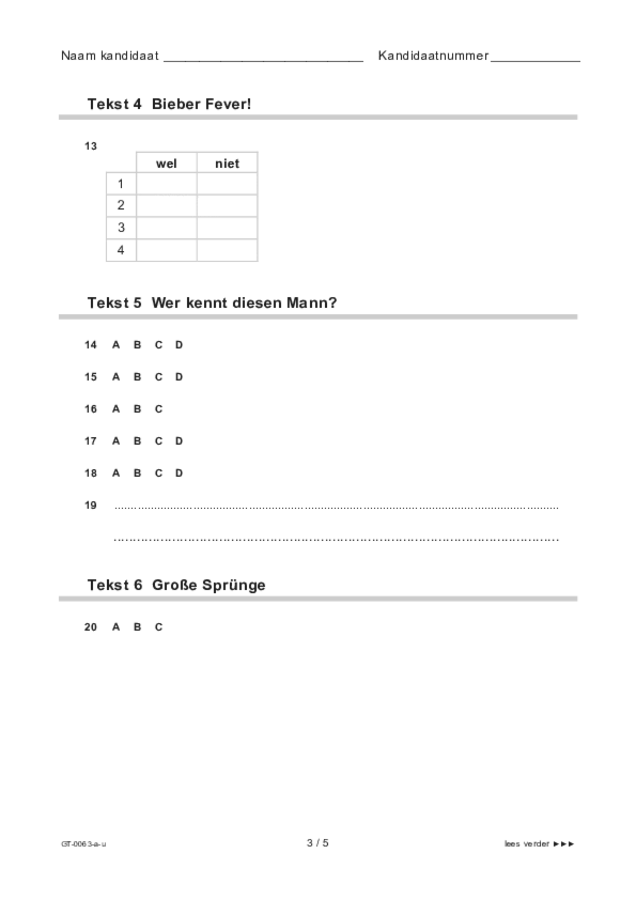 Uitwerkbijlage examen VMBO GLTL Duits 2021, tijdvak 1. Pagina 3