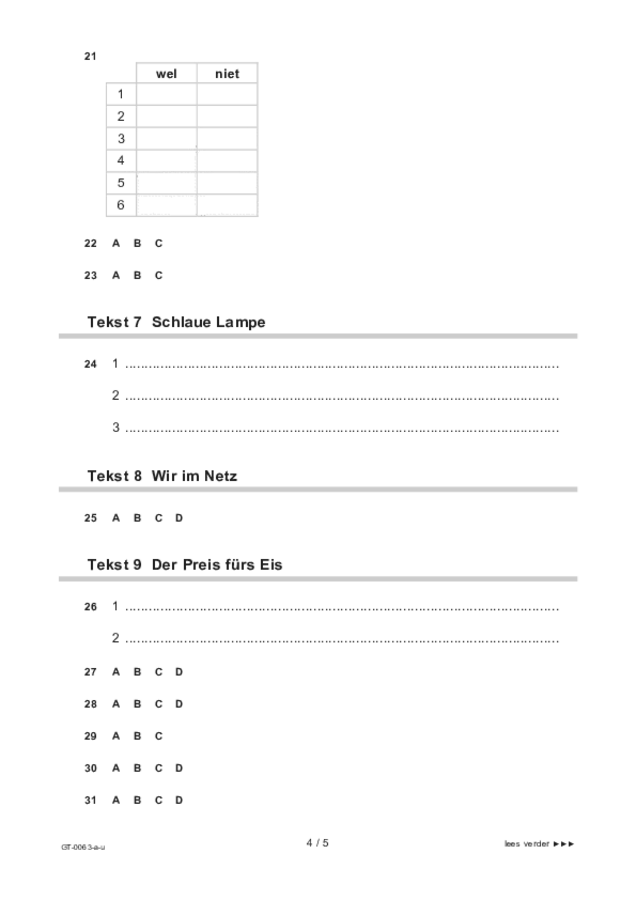 Uitwerkbijlage examen VMBO GLTL Duits 2021, tijdvak 1. Pagina 4
