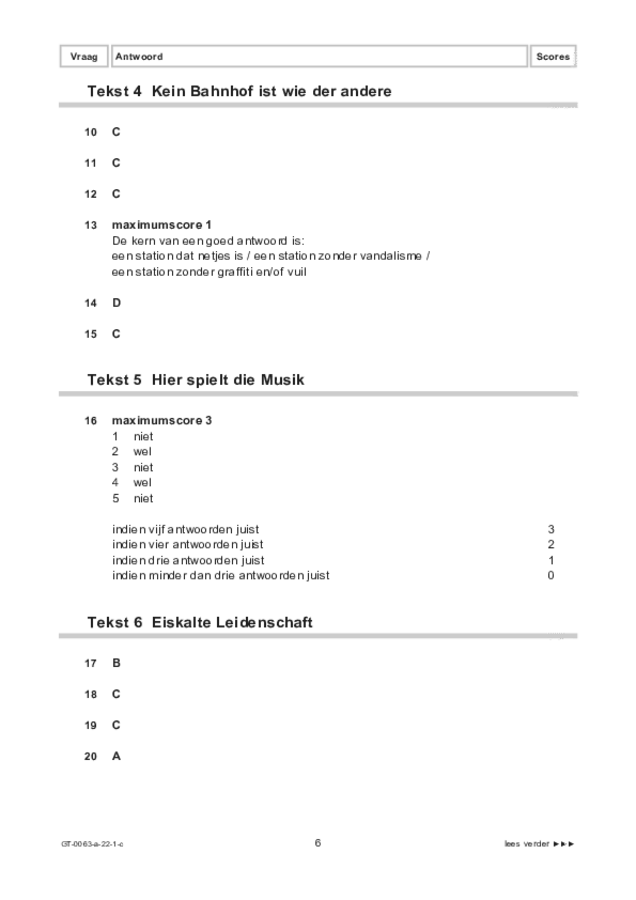 Correctievoorschrift examen VMBO GLTL Duits 2022, tijdvak 1. Pagina 6