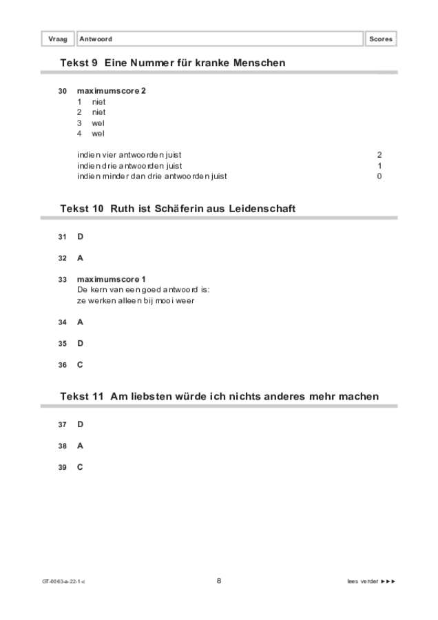 Correctievoorschrift examen VMBO GLTL Duits 2022, tijdvak 1. Pagina 8