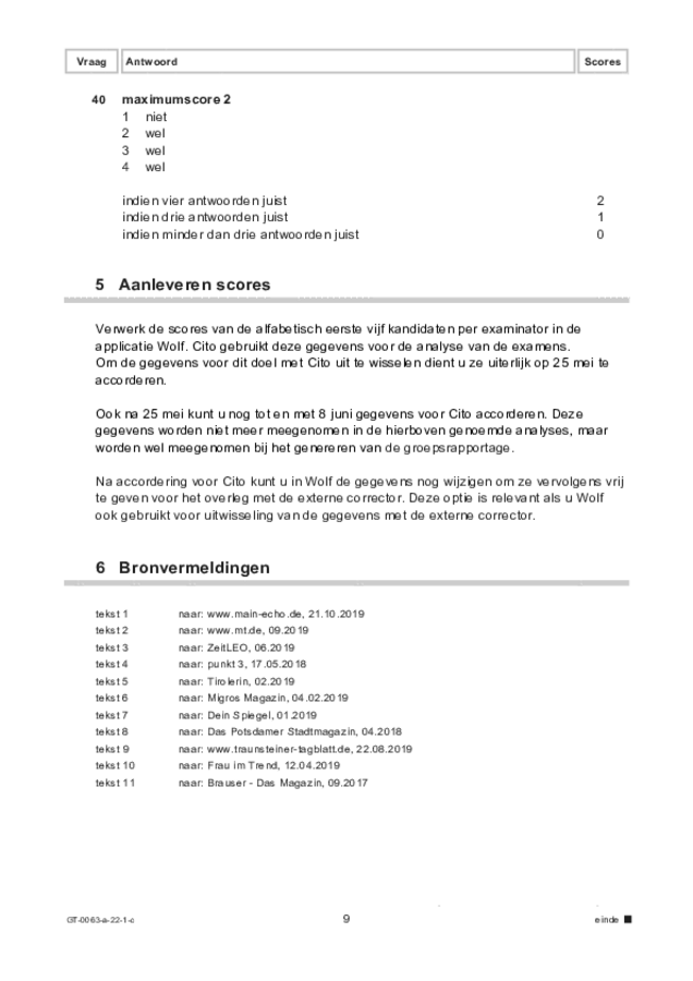 Correctievoorschrift examen VMBO GLTL Duits 2022, tijdvak 1. Pagina 9