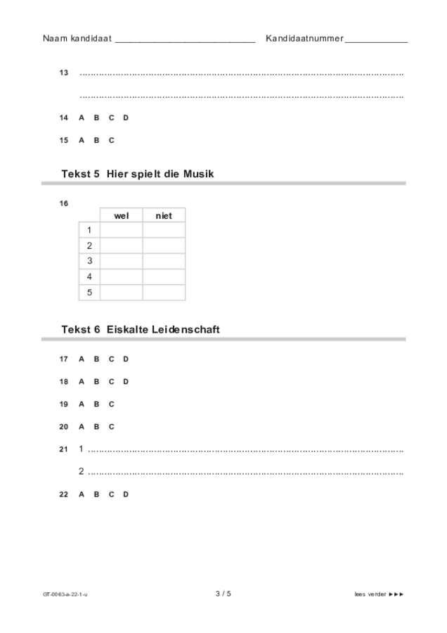 Uitwerkbijlage examen VMBO GLTL Duits 2022, tijdvak 1. Pagina 3