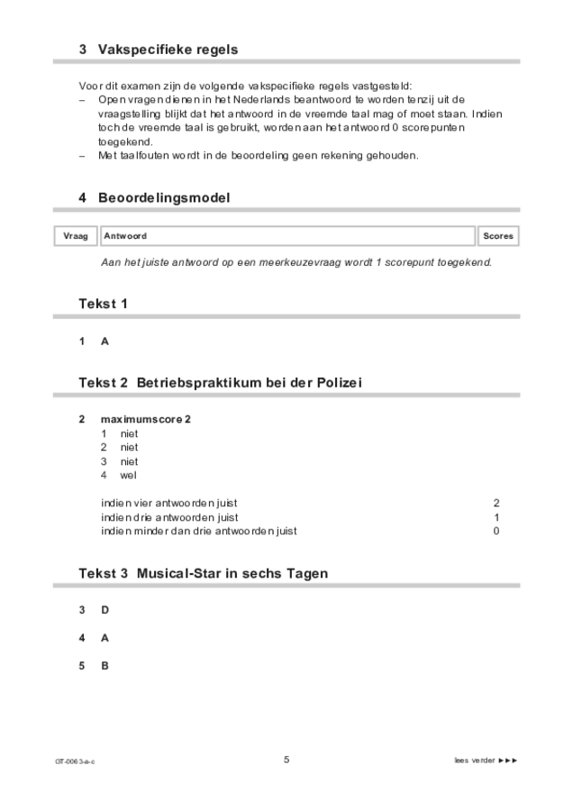 Correctievoorschrift examen VMBO GLTL Duits 2022, tijdvak 2. Pagina 5