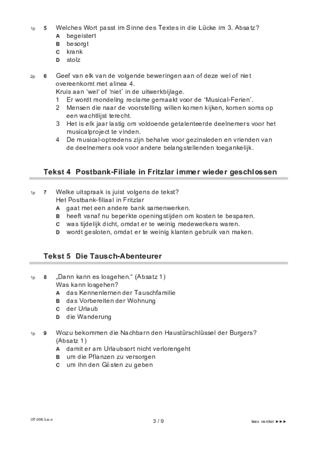 Opgaven examen VMBO GLTL Duits 2022, tijdvak 2. Pagina 3