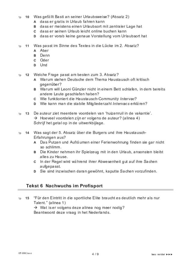 Opgaven examen VMBO GLTL Duits 2022, tijdvak 2. Pagina 4