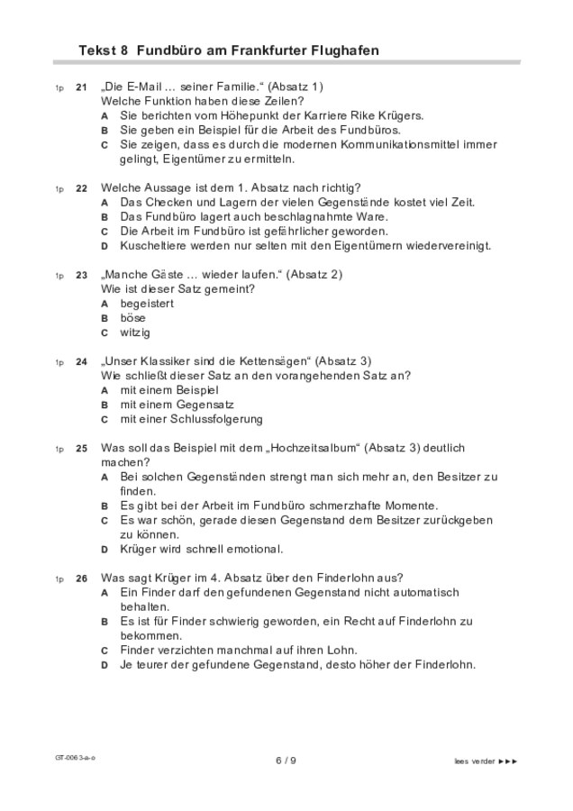 Opgaven examen VMBO GLTL Duits 2022, tijdvak 2. Pagina 6