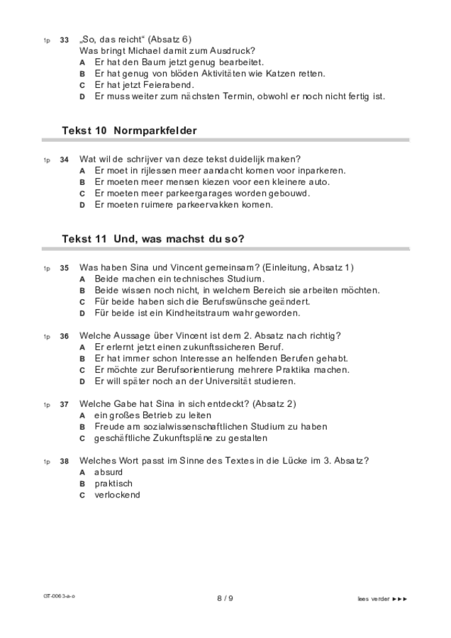 Opgaven examen VMBO GLTL Duits 2022, tijdvak 2. Pagina 8