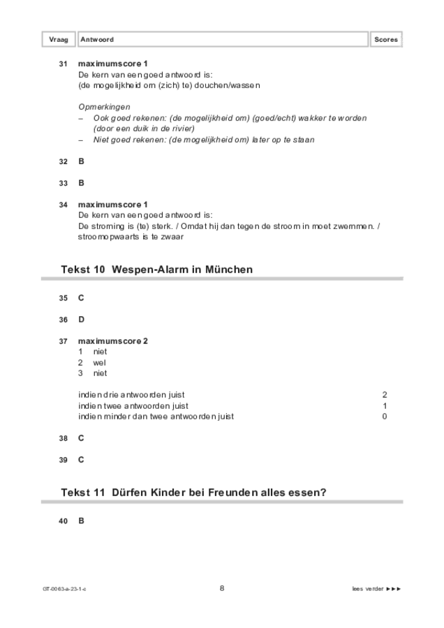 Correctievoorschrift examen VMBO GLTL Duits 2023, tijdvak 1. Pagina 8