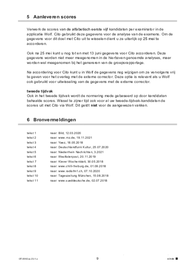 Correctievoorschrift examen VMBO GLTL Duits 2023, tijdvak 1. Pagina 9