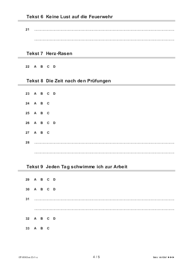 Uitwerkbijlage examen VMBO GLTL Duits 2023, tijdvak 1. Pagina 4