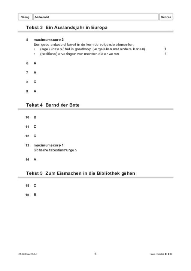 Correctievoorschrift examen VMBO GLTL Duits 2023, tijdvak 2. Pagina 6