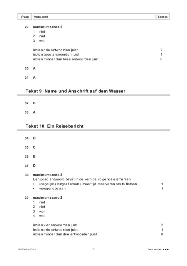 Correctievoorschrift examen VMBO GLTL Duits 2023, tijdvak 2. Pagina 8