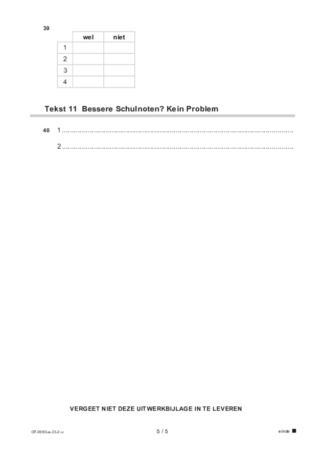 Uitwerkbijlage examen VMBO GLTL Duits 2023, tijdvak 2. Pagina 5