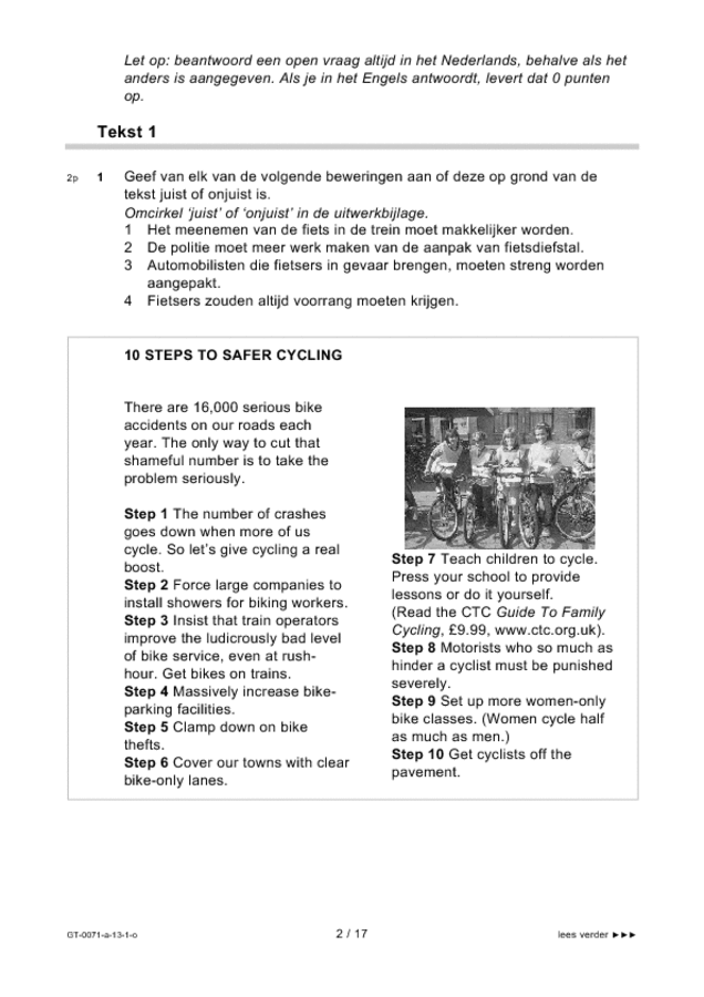 Opgaven examen VMBO GLTL Engels 2013, tijdvak 1. Pagina 2