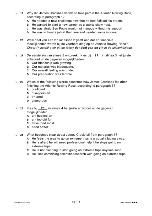 Opgaven examen VMBO GLTL Engels 2013, tijdvak 1. Pagina 13