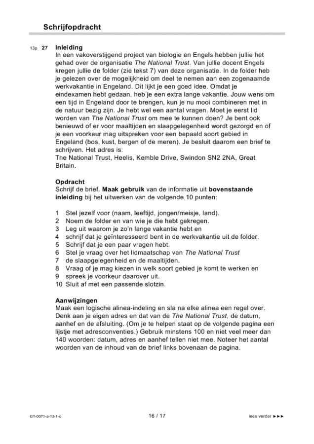 Opgaven examen VMBO GLTL Engels 2013, tijdvak 1. Pagina 16