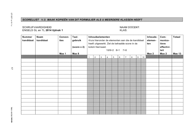 Correctievoorschrift examen VMBO GLTL Engels 2014, tijdvak 1. Pagina 17