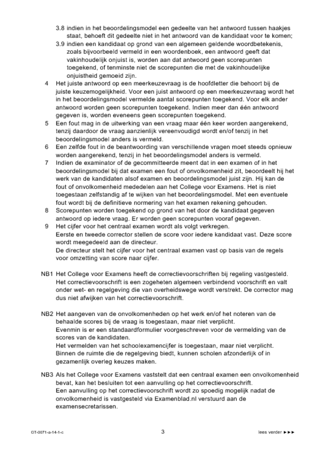 Correctievoorschrift examen VMBO GLTL Engels 2014, tijdvak 1. Pagina 3