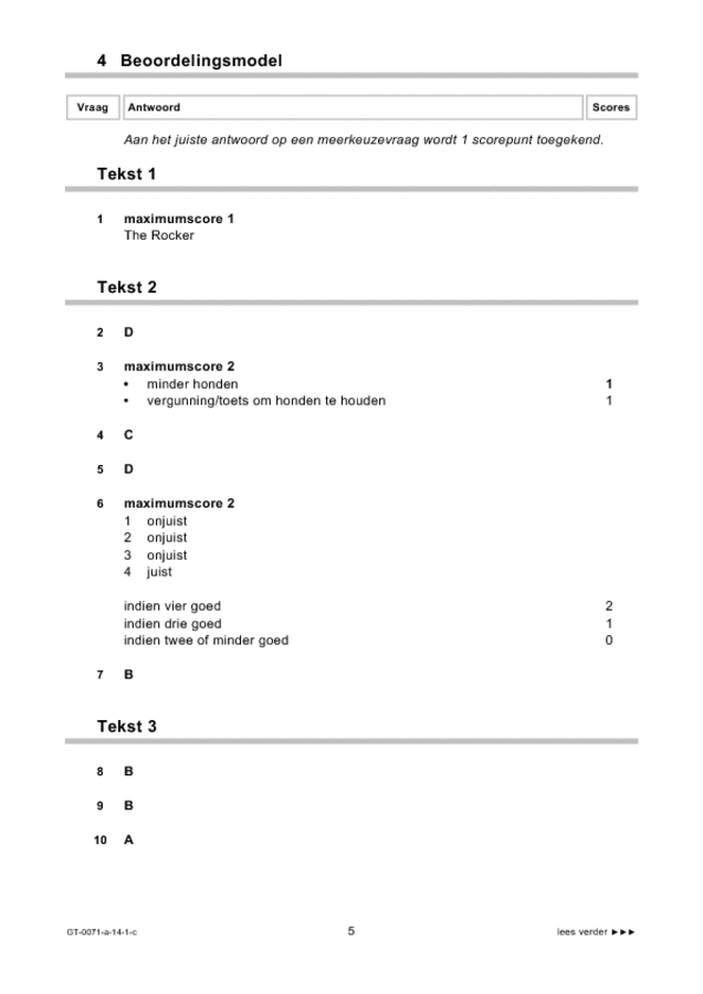 Correctievoorschrift examen VMBO GLTL Engels 2014, tijdvak 1. Pagina 5