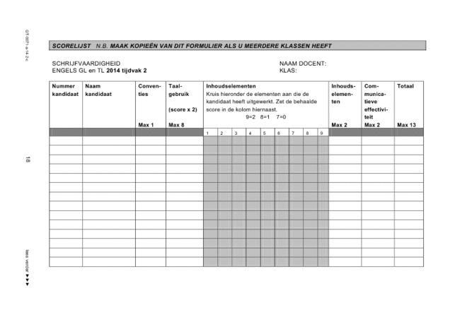 Correctievoorschrift examen VMBO GLTL Engels 2014, tijdvak 2. Pagina 18