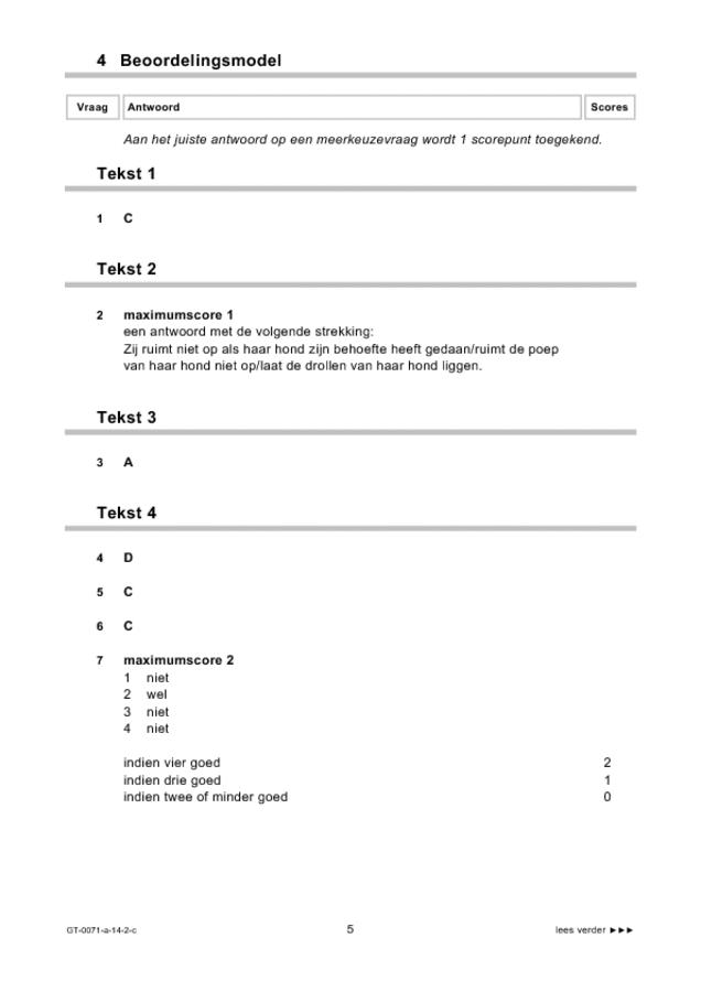 Correctievoorschrift examen VMBO GLTL Engels 2014, tijdvak 2. Pagina 5
