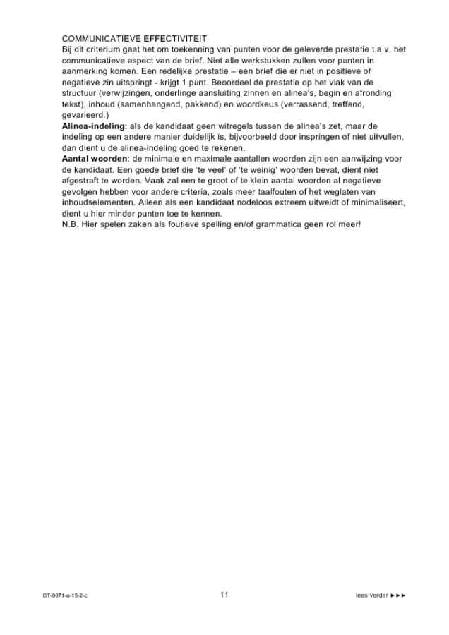 Correctievoorschrift examen VMBO GLTL Engels 2015, tijdvak 2. Pagina 11
