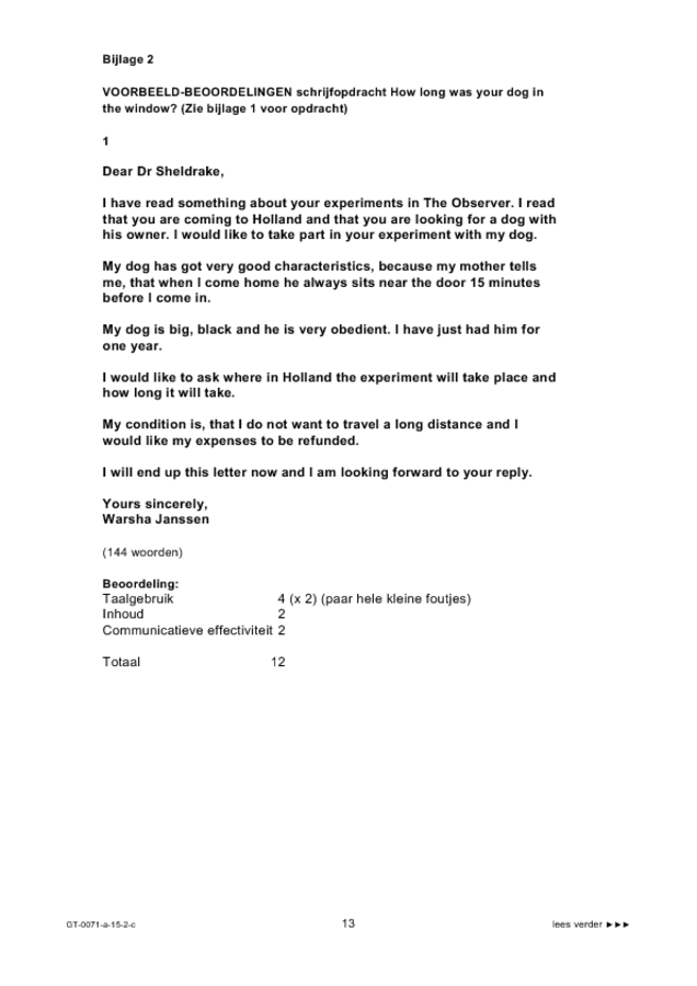 Correctievoorschrift examen VMBO GLTL Engels 2015, tijdvak 2. Pagina 13