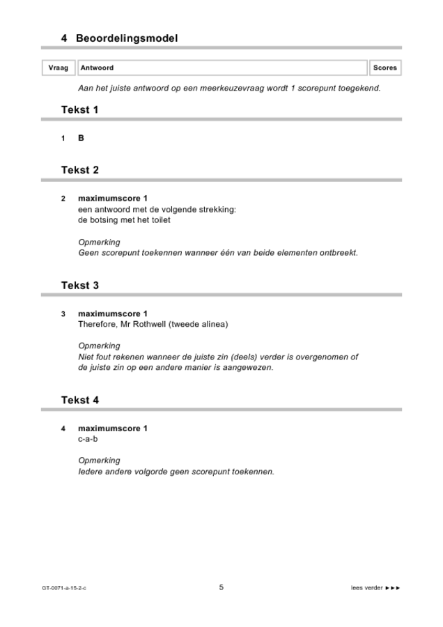 Correctievoorschrift examen VMBO GLTL Engels 2015, tijdvak 2. Pagina 5