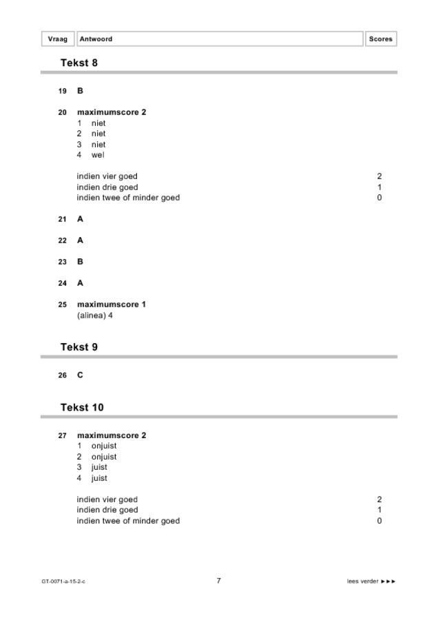 Correctievoorschrift examen VMBO GLTL Engels 2015, tijdvak 2. Pagina 7