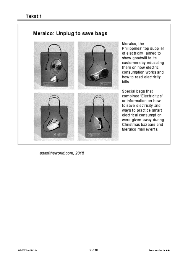 Bijlage examen VMBO GLTL Engels 2018, tijdvak 1. Pagina 2