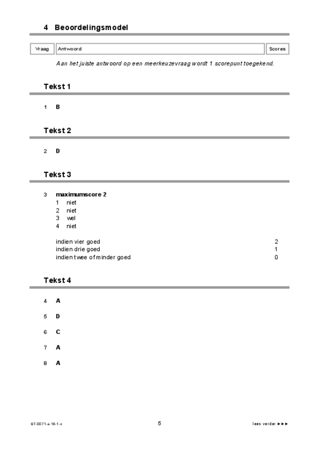 Correctievoorschrift examen VMBO GLTL Engels 2018, tijdvak 1. Pagina 5