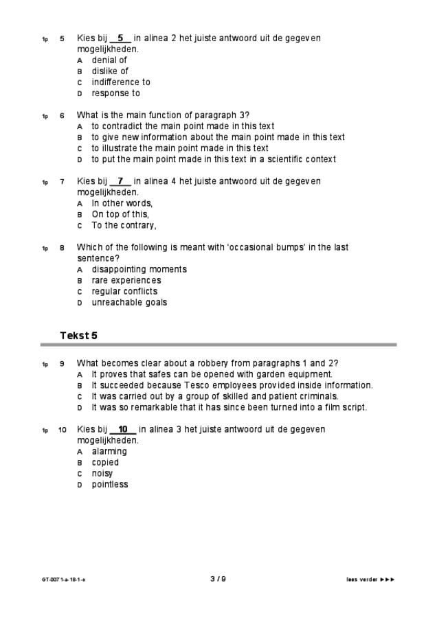 Opgaven examen VMBO GLTL Engels 2018, tijdvak 1. Pagina 3
