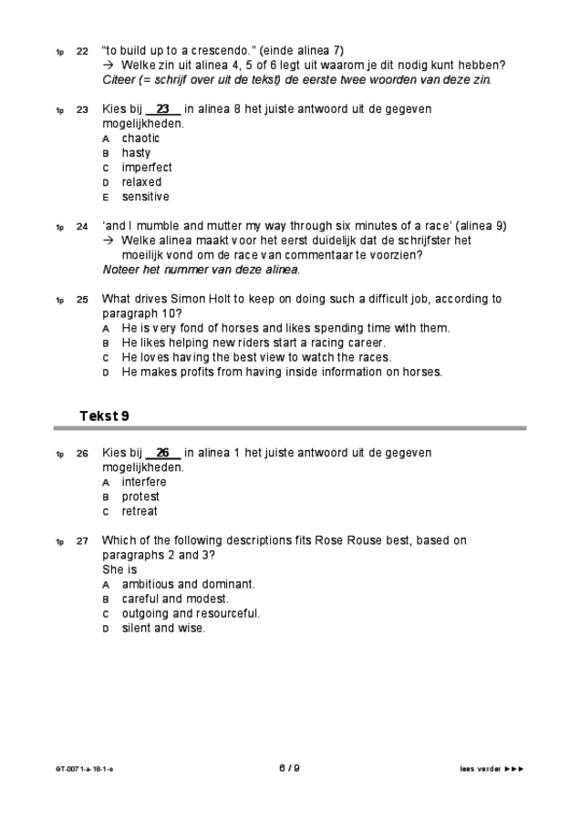 Opgaven examen VMBO GLTL Engels 2018, tijdvak 1. Pagina 6