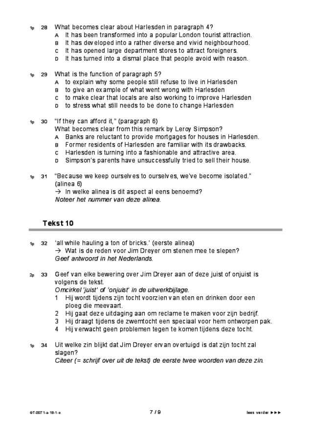 Opgaven examen VMBO GLTL Engels 2018, tijdvak 1. Pagina 7