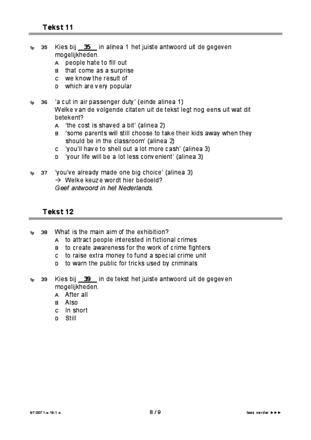 Opgaven examen VMBO GLTL Engels 2018, tijdvak 1. Pagina 8