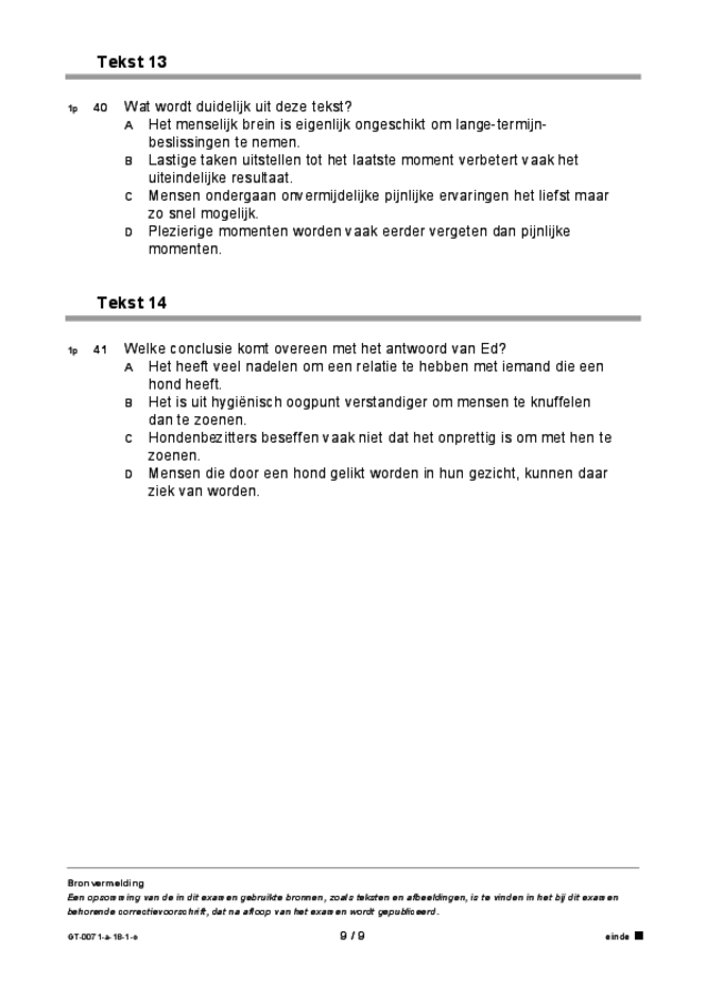 Opgaven examen VMBO GLTL Engels 2018, tijdvak 1. Pagina 9